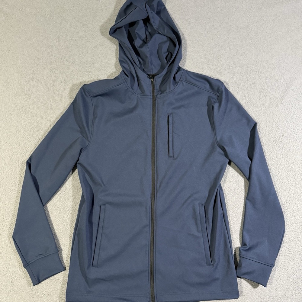 Legend Discovery‎ Men's Navy Blue Hooded Jacket Full Zipper Fleece Size Small